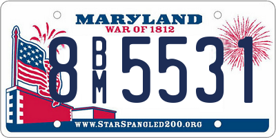 MD license plate 8BM5531