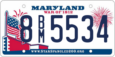 MD license plate 8BM5534