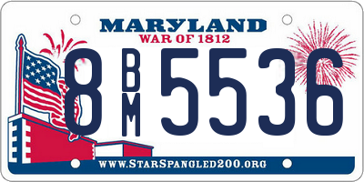 MD license plate 8BM5536