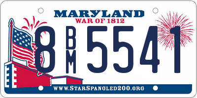 MD license plate 8BM5541