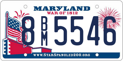 MD license plate 8BM5546