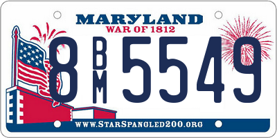 MD license plate 8BM5549