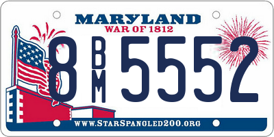 MD license plate 8BM5552