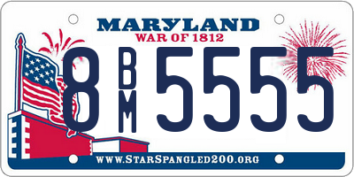 MD license plate 8BM5555