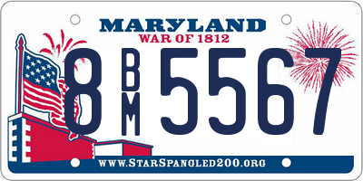 MD license plate 8BM5567