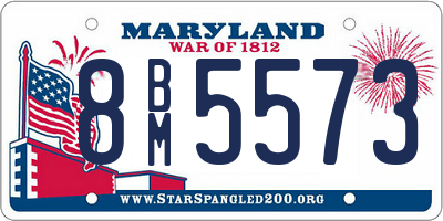 MD license plate 8BM5573