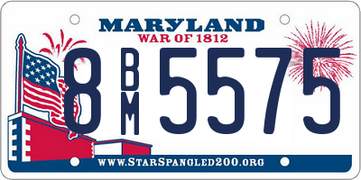 MD license plate 8BM5575
