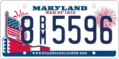 MD license plate 8BM5596