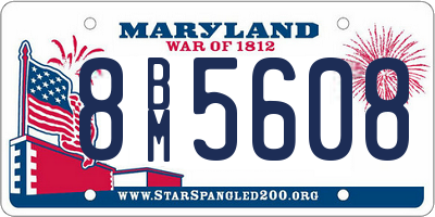 MD license plate 8BM5608