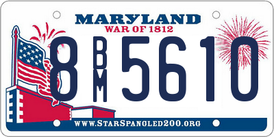 MD license plate 8BM5610