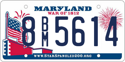 MD license plate 8BM5614
