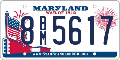 MD license plate 8BM5617