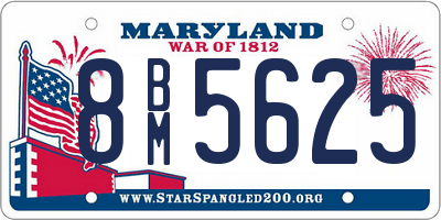 MD license plate 8BM5625