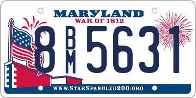 MD license plate 8BM5631