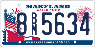 MD license plate 8BM5634