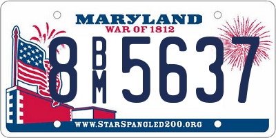 MD license plate 8BM5637
