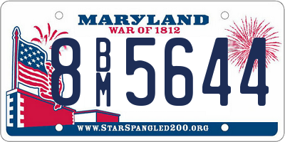 MD license plate 8BM5644