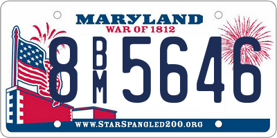 MD license plate 8BM5646