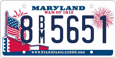 MD license plate 8BM5651