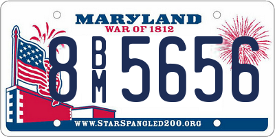 MD license plate 8BM5656