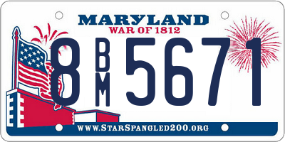 MD license plate 8BM5671