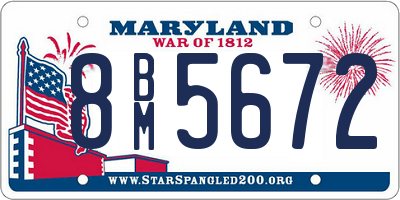 MD license plate 8BM5672