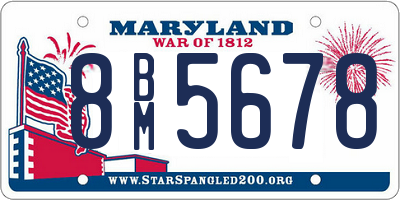 MD license plate 8BM5678