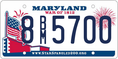 MD license plate 8BM5700