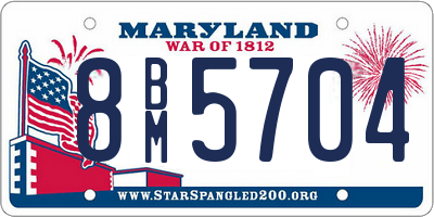 MD license plate 8BM5704