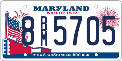 MD license plate 8BM5705