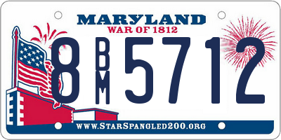 MD license plate 8BM5712