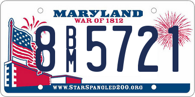 MD license plate 8BM5721