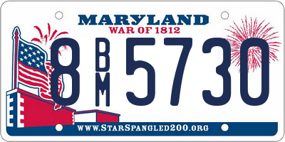 MD license plate 8BM5730