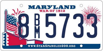 MD license plate 8BM5733