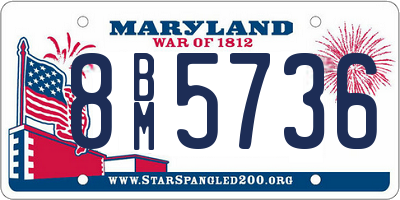 MD license plate 8BM5736