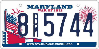 MD license plate 8BM5744
