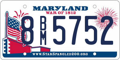 MD license plate 8BM5752