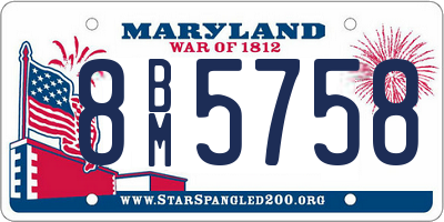 MD license plate 8BM5758