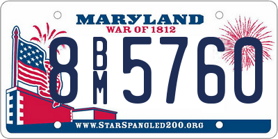 MD license plate 8BM5760
