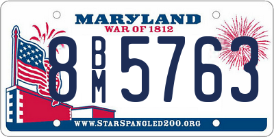 MD license plate 8BM5763