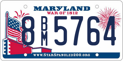 MD license plate 8BM5764