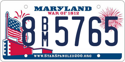 MD license plate 8BM5765