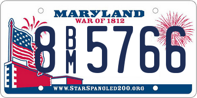 MD license plate 8BM5766