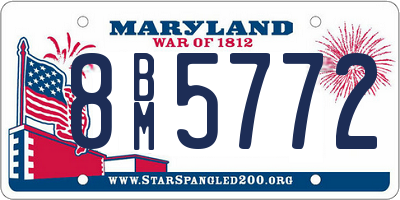 MD license plate 8BM5772