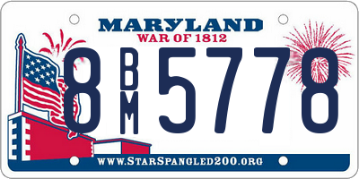 MD license plate 8BM5778
