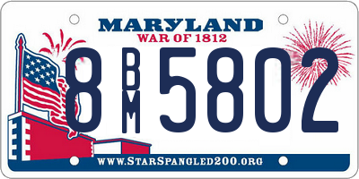 MD license plate 8BM5802