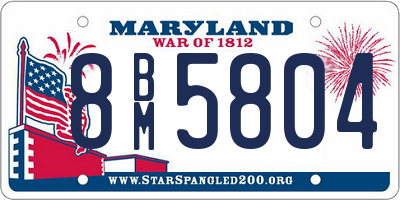 MD license plate 8BM5804