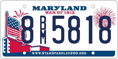 MD license plate 8BM5818