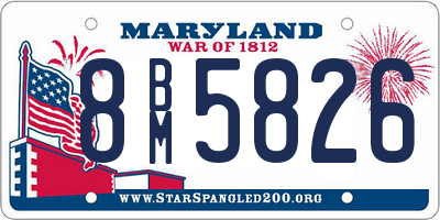 MD license plate 8BM5826