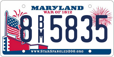 MD license plate 8BM5835